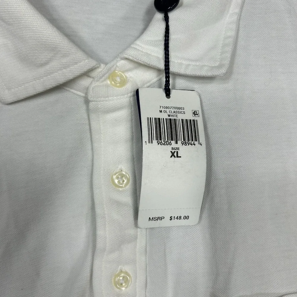 Polo Ralph Lauren Featherweight Mesh Polo Shirt Mens XL White Solid Short Sleeve